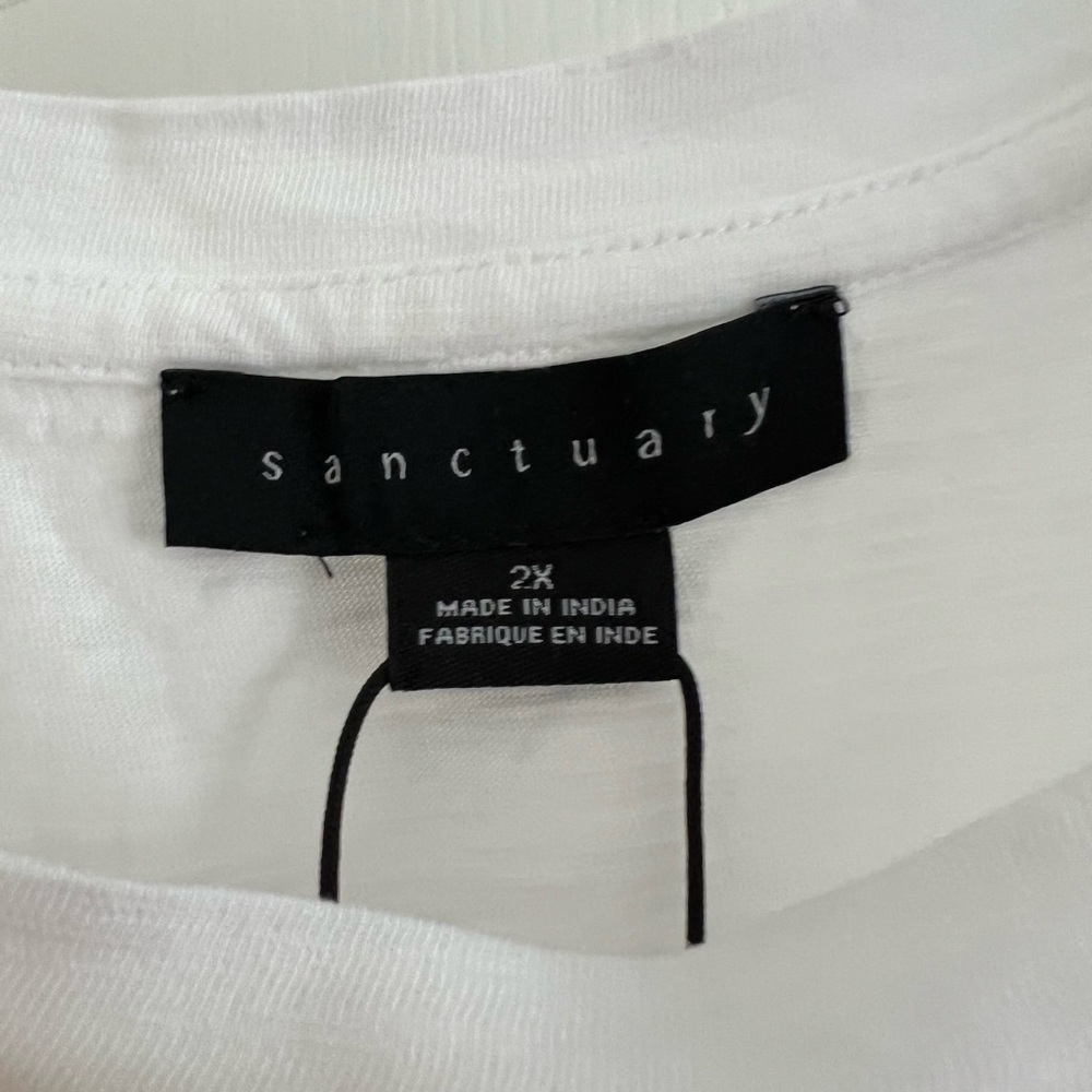 Sanctuary Not So Basic T-Shirt Short Eyelet Sleeve SZ 2X - Picture 3 of 5